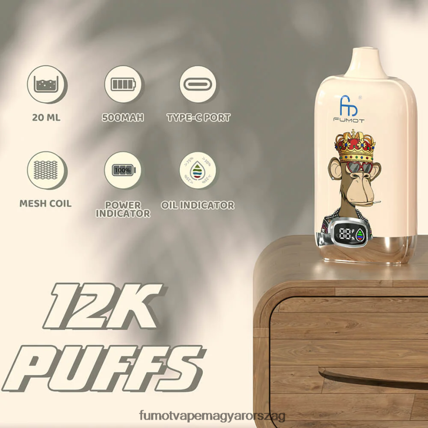 dr kék Fumot vape flavours 6ZBT2B127 Fumot Digital Box 12000 20 ml-es eldobható vape pod - (1 db)