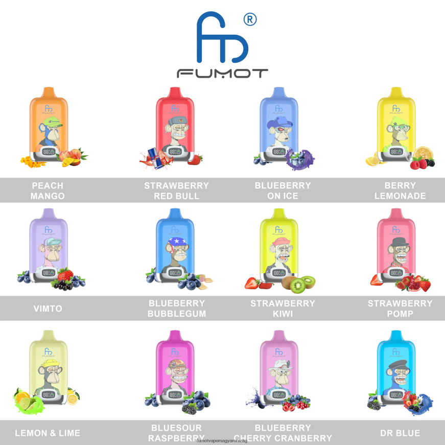 piros alma jég Fumot flavors 6ZBT2B144 Fumot Digital Box eldobható vape pod 12000 - 20ml (1 db)