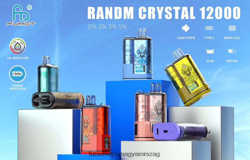 görögdinnye rágógumi Fumot vape sale 6ZBT2B285 Fumot Crystal 20ml 12000 eldobható vape doboz (1 db)