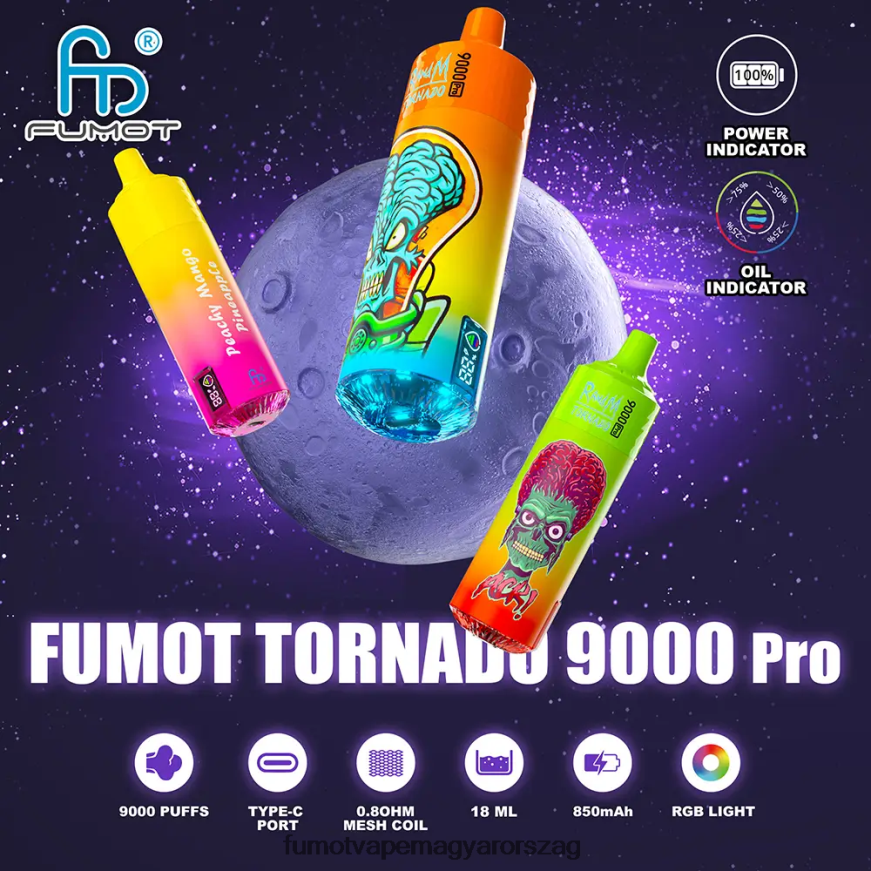 aloe szőlő Fumot vape price 6ZBT2B199 Fumot Tornado 9000 pro eldobható vape - 18 ml (1 db)