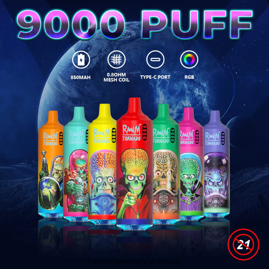 szivárványos cukorka Fumot vape Magyarország 6ZBT2B6 Fumot Tornado 9000 eldobható vape toll - 18ml (1 db)